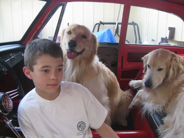 Here is me and my dogs in the car.