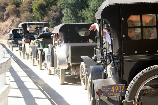 Lined up on the bridge for one last photo opportunity.