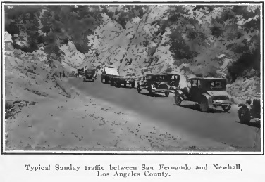 Sunday traffic in Newhall Tunnel, 1920.
