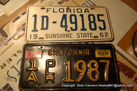 Below is a picture of the Florida plate and eventual California dealer plate.