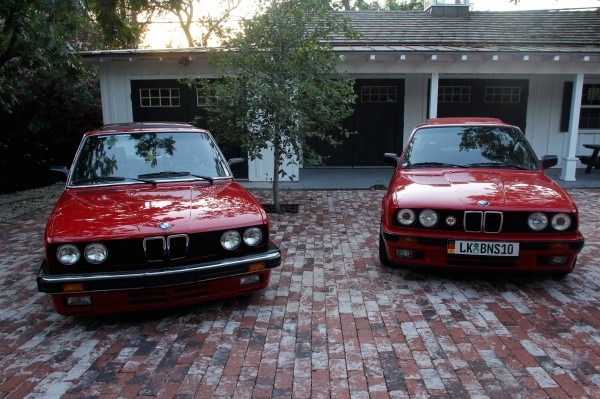 Left: Austin's beautiful 535is; Right: my 1989 &quot;330is&quot; in front of Dean Caccavo's uber-garage!