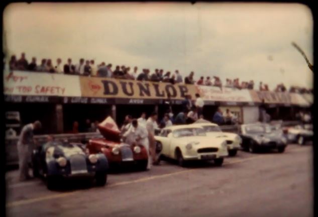 Snetterton Park.  R. Ham driving the V8 Warwick (#109) and Bernie Rodgers driving the TR Warwick (92)