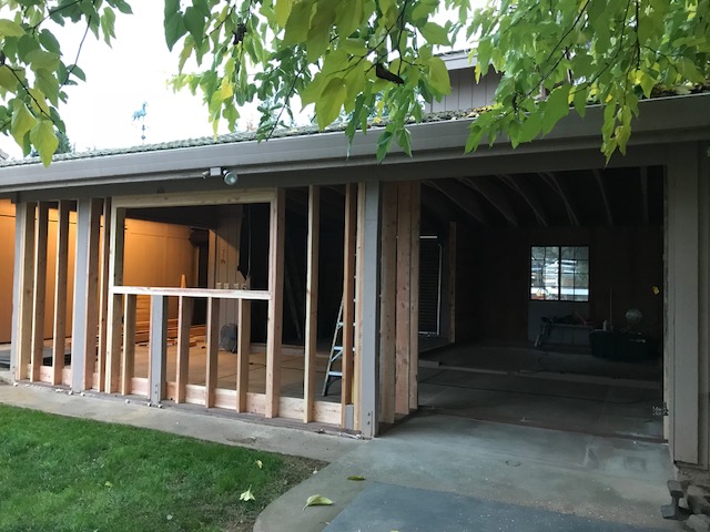 Front porch is being enclosed